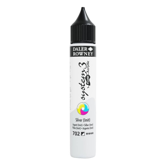 Daler Rowney System3 Fluid 29.5ML Silver Imit (Pack of 1)