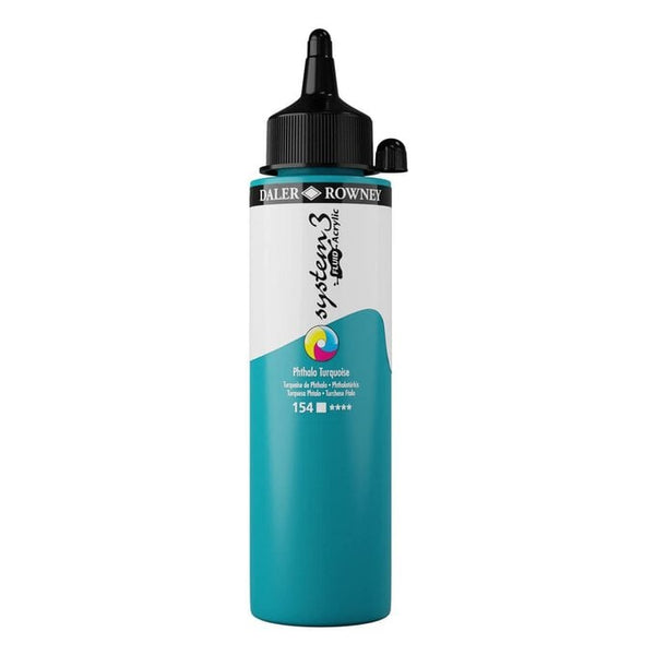 Daler Rowney System3 Fluid 250 ML Phthalo Turquoise (Pack of 1)