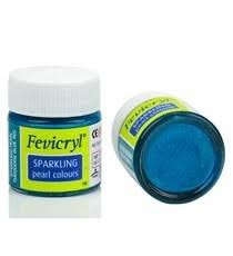 Fevicryl Sparkling Pearl Colours 10 ml-905 Turquoise Blue, Pack of 2