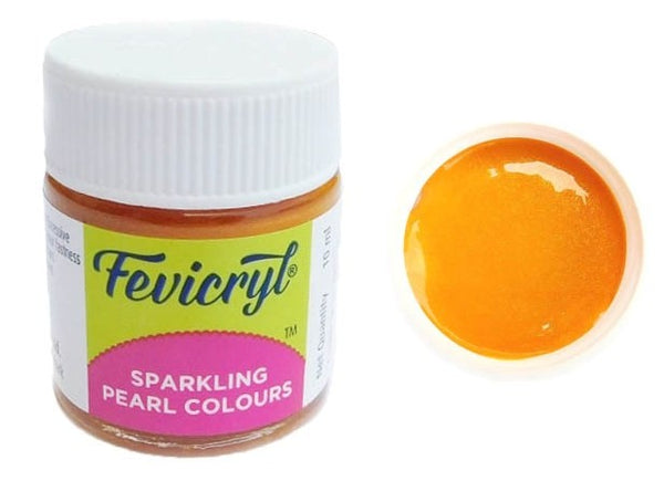 Fevicryl Sparkling Pearl Colours 10 ml-907 Golden Yellow, Pack of 2