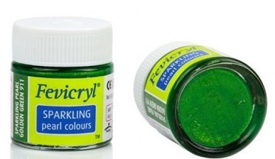 Fevicryl Sparkling Pearl Colours 10 ml-911 Golden Green, Pack of 2