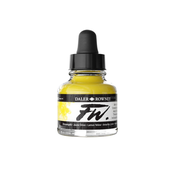 Daler-Rowney FW Acrylic Ink Bottle (29.5ml, Lemon Yellow-651), Pack of 1