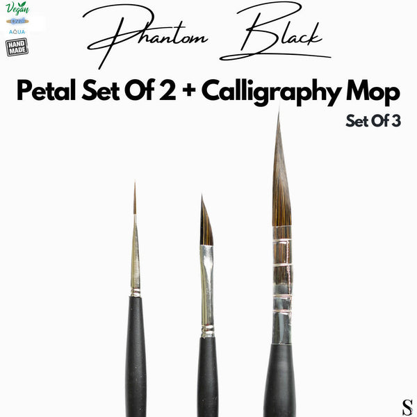 Stationerie Petal Set of 2 + Calligraphy Rigger Mop Brush Hybrid Set