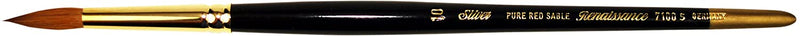 Silver Brush 7100S-10 Renaissance Pure Red Sable Short Handle Premium Quality Brush, Round, Size 10