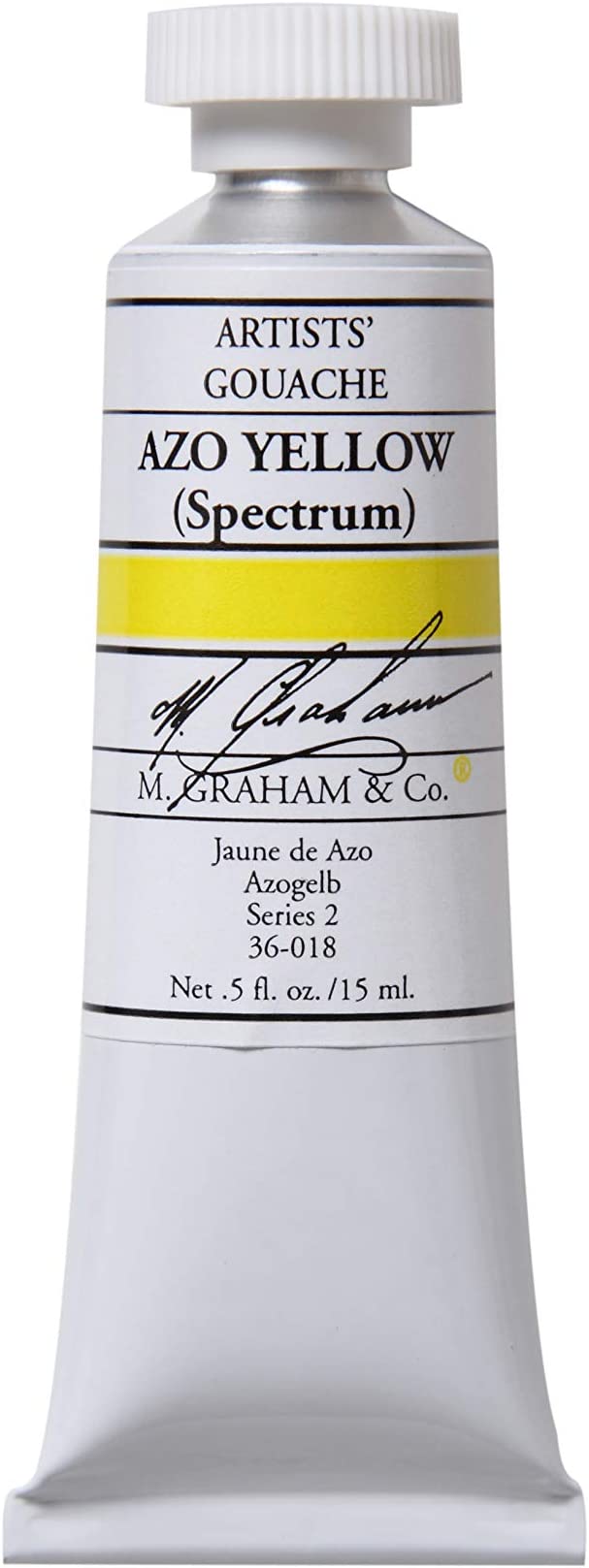 M. Graham 1/2-Ounce Tube Gouache Paint, Azo Yellow (Spectrum)