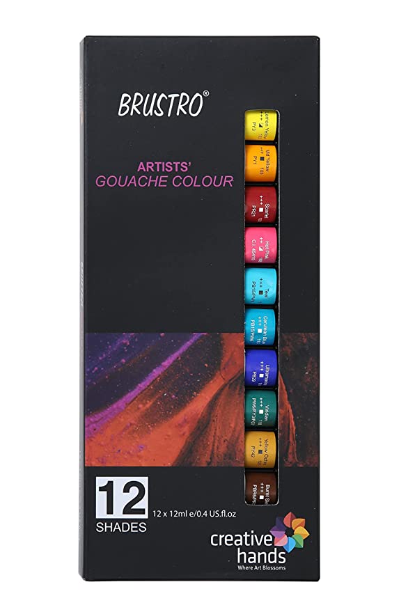 Brustro Artists’ Gouache Colour Set of 12 Colours X 12ML Tubes
