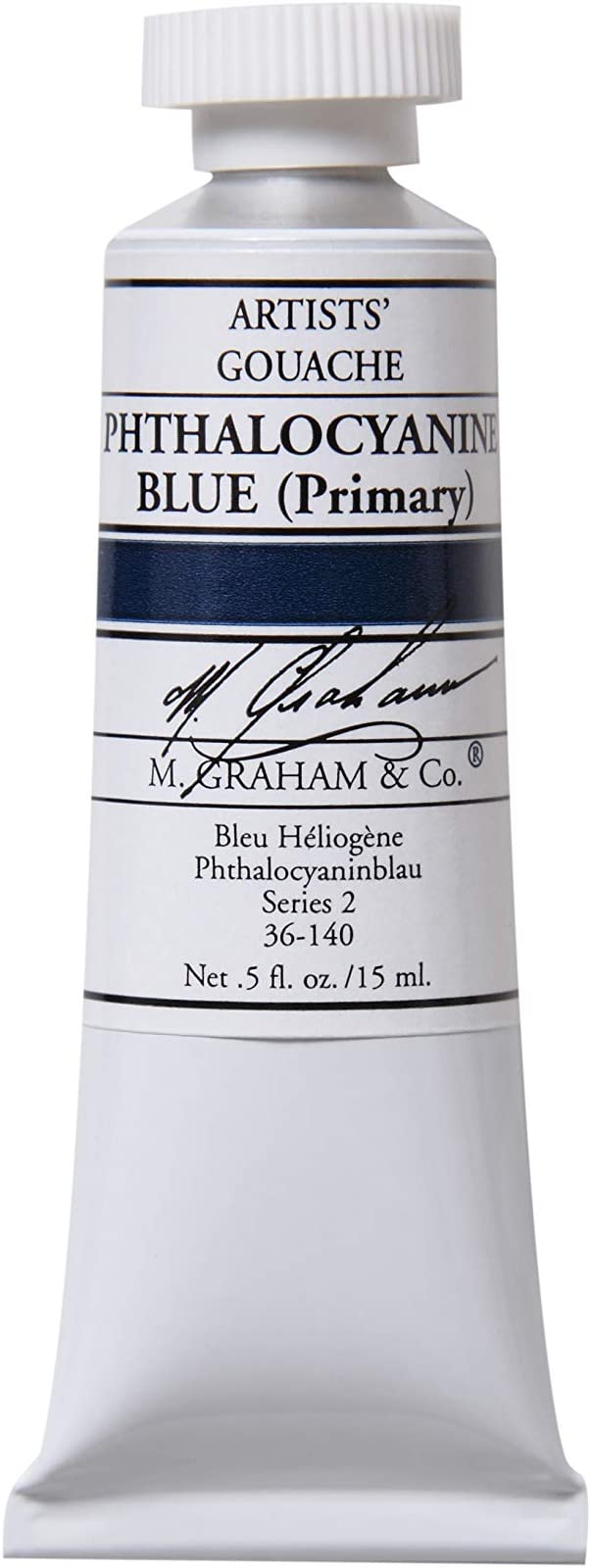 M. Graham 1/2-Ounce Tube Gouache Paint, Phthalocyanine Blue, Primary