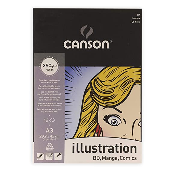 Canson Illustration 250gsm 29.7 x 42 cm, A3 (12 Sheet)