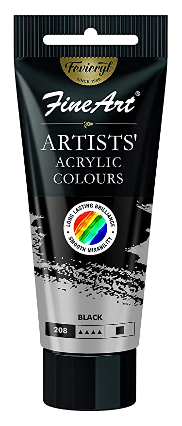 FEVICRYL Fine Art Artists Acrylic Colours 40ML Black 208