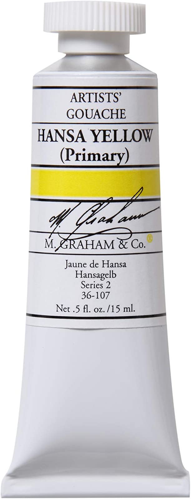 M. Graham 1/2-Ounce Tube Gouache Paint, Hansa Yellow, Primary