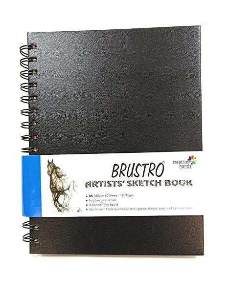 Brustro Artists Wiro Bound Sketch Book, A5 Size, 120 Pages, 160 GSM (Acid Free)