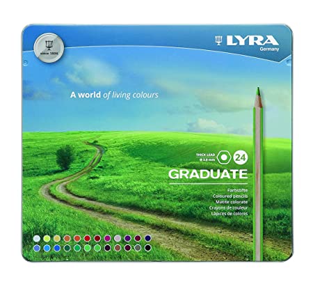 LYRA GERMANY Graduate Colour Pencil Set with Metal Case (Assorted, Pack of 24)