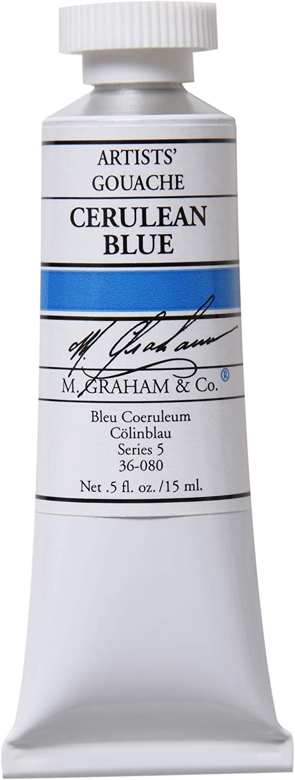 M. Graham 1/2-Ounce Tube Gouache Paint, Cerulean Blue