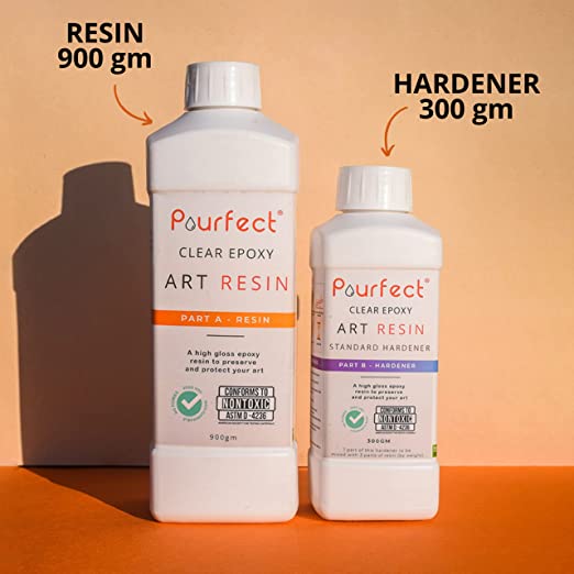 Pourfect Epoxy Art Resin 1.2kg - ASTM Certified | Crystal Clear | Zero Bubbles | UV Resistant