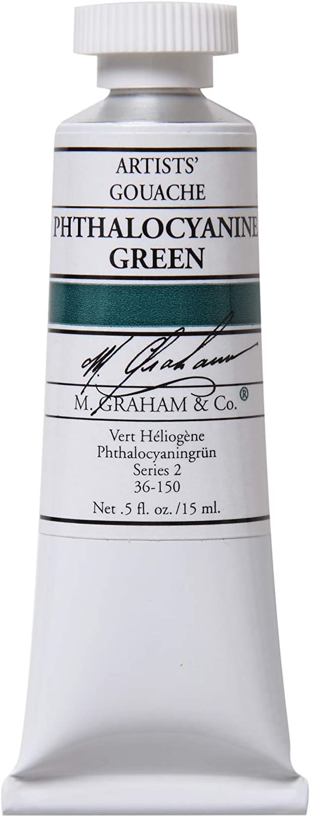 M. Graham 1/2-Ounce Tube Gouache Paint, Phthalocyanine Green