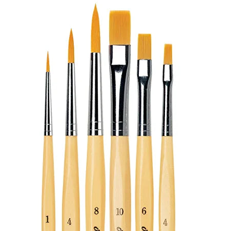 da Vinci Watercolor Series 5406 Junior Paint Brush Set, Synthetic with Gift Can, Multiple Sizes, 6 Brushes (Series 303 and 304)