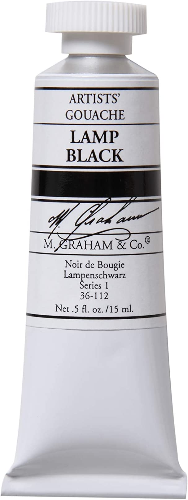 M. Graham 1/2-Ounce Tube Gouache Paint, Lamp Black