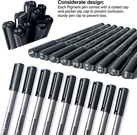 Definite Art STA Black Micro-line Pens for Drafting - Ultra Fine