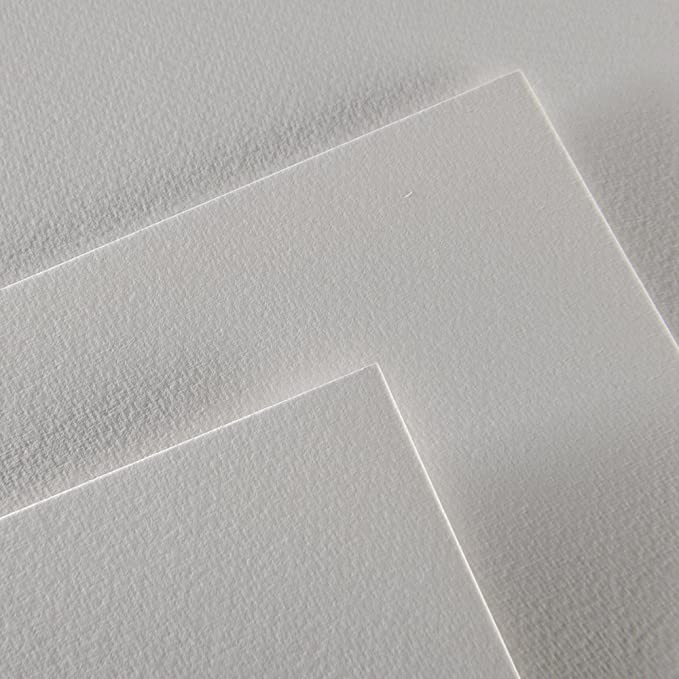 Canson Acrylic 24x32cm Natural White 400 GSM Painting Paper, Long Side Glued (Pad of 50 Sheets)