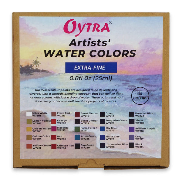 Oytra Water Colour Set 25 Colors Vibrant Colours for Professionals Artist Hobby Painters DIY Art and Craft on Canvas Paper