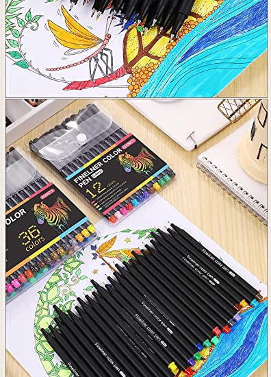 Fineliner Pen Set 24 Journal Markers Pen 0.4mm Micron Fineliners Drawing Sketch Marker Tiralineas Art Markers (Set of 24)