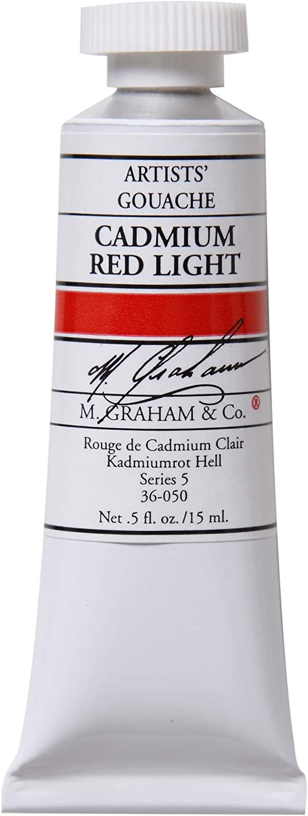 M. Graham 1/2-Ounce Tube Gouache Paint, Cadmium Red Light