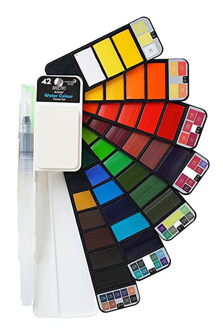 Brustro Artists ’ Watercolour Pan (Set of 42 Colours)