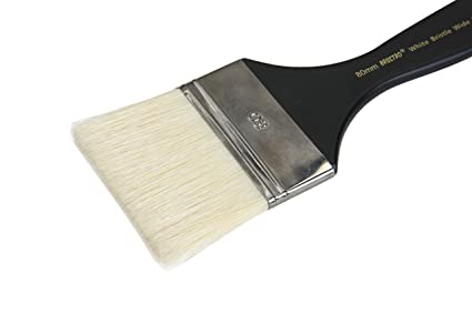 Brustro Artists White Bristle Wide Flat Brush - Series 1002 - Size - 80MM