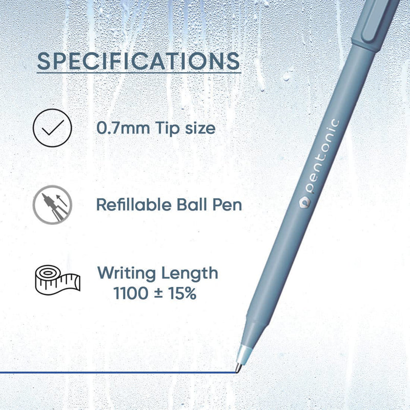 LINC Pentonic Frost Ball Point Pen (0.7mm, Blue Ink, Pack of 10 )