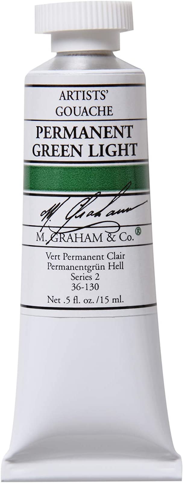 M. Graham 1/2-Ounce Tube Gouache Paint, Permanent Green Light