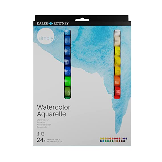 Daler-Rowney Simply Watercolour Tube Set (24 Tubes x 12ml)