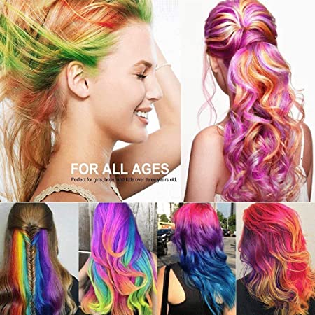 Temporary Hair Chalk - Washable Hair Color Safe for Kids And Teen - For Halloween Cosplay Party Girls Gift Kids Toy Birthday Christmas Gifts For Girls - 12 Bright Colors