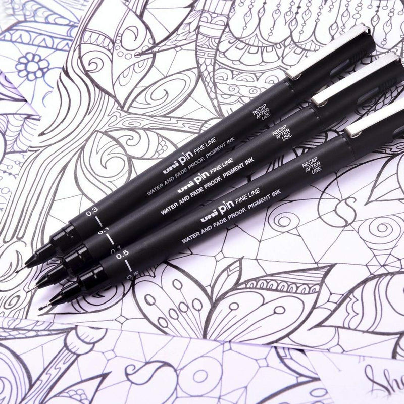 Drawing Pen (Uni Pin) Fine Line Black 0.03, 0.05, 0.1