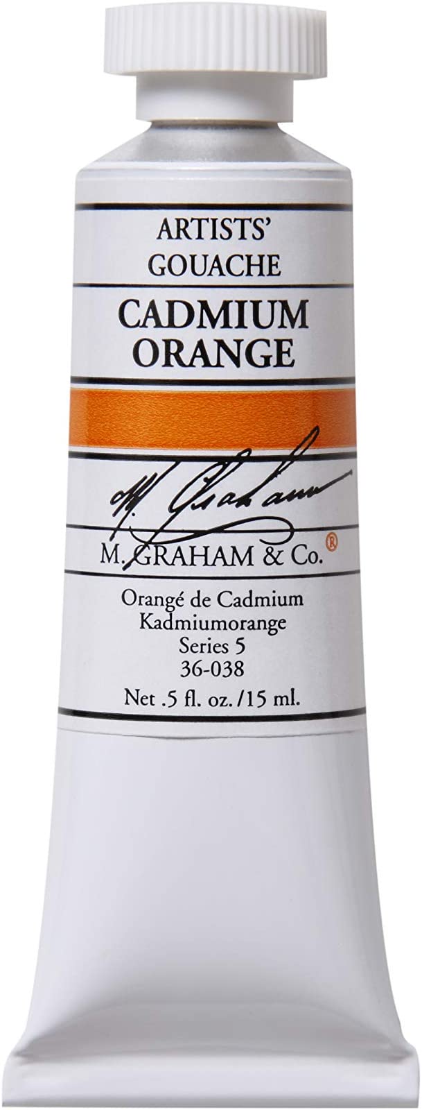 M. Graham 1/2-Ounce Tube Gouache Paint, Cadmium Orange