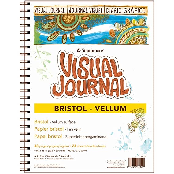 STRATHMORE 300 SERIES BRISTOL VISUAL JOURNAL VELLUM 150GSM 24 sheets (22.86 x 30.48 cm)