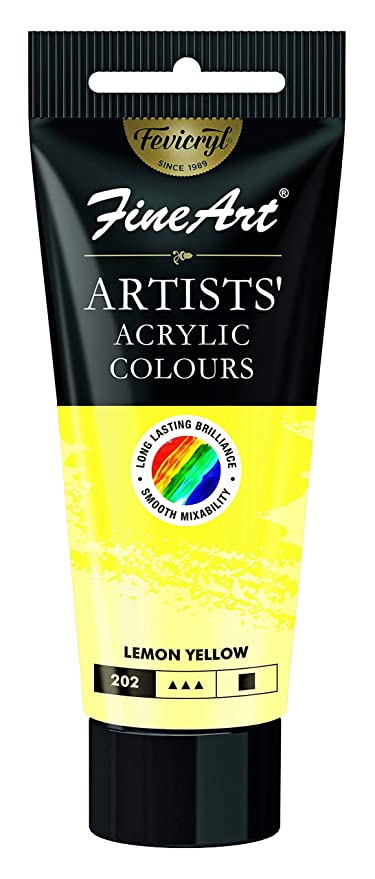 FEVICRYL Fine Art Artists Acrylic Colours 40ML Lemon Yellow 202