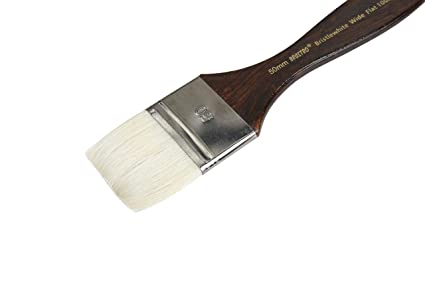 Brustro Artists Bristlewhite Flat Brush Series 1008 – Wide Brush, Size – 50mm (for Oil & Acrylic)