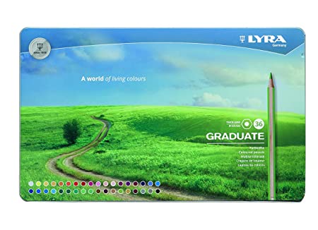 LYRA GERMANY Graduate Colour Pencil Set with Metal Case (Assorted, Pack of 36)