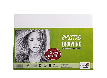 Brustro Drawing Papers 200 GSM A4, Contains 40+10 Sheets