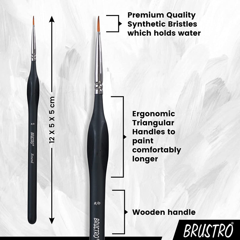 BRUSTRO Artists ’ Watercolour & Acrylic Miniature Brush Set of - 12