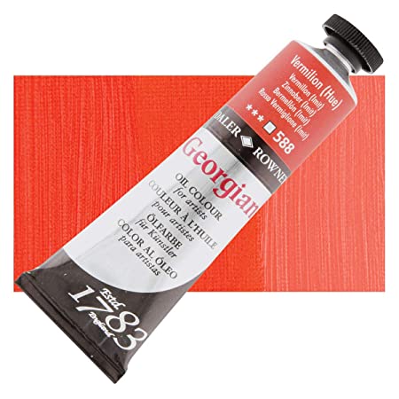 Daler-Rowney Georgian Oil Colour Metal Tube (225ml, Vermilion Hue-588) Pack of 1