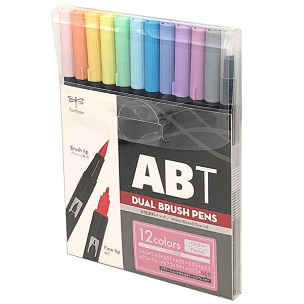 Tombow Dual Brush Pen Basic set of 12 Pastel