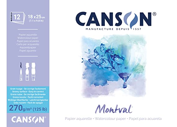 Canson Montval Aquarelle Canson Watercolour Paper, 18cm x 25 cm, White (Pack of 12)