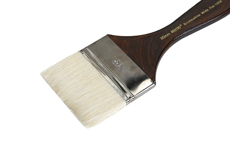 Brustro Artists Bristlewhite Flat Brush Series 1008 – Wide Brush, Size – 80mm (for Oil & Acrylic)