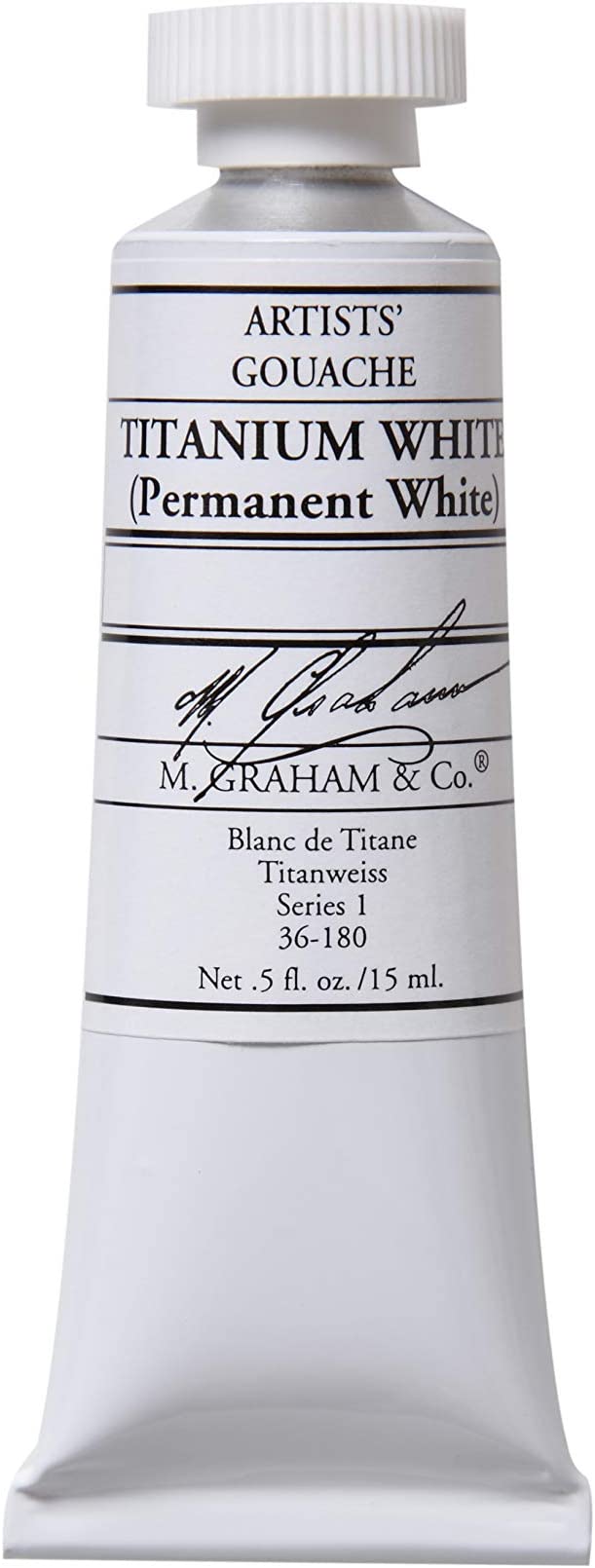 M. Graham 1/2-Ounce Tube Gouache Paint, Titanium White