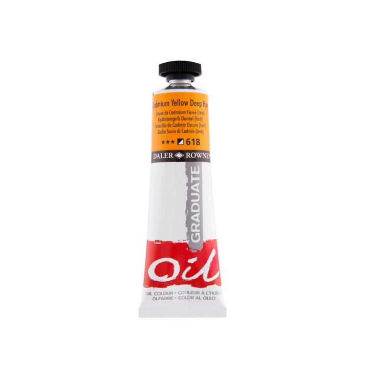 Daler-Rowney Graduate Oil Colour Paint Metal Tube (38ml, Cadmium Yellow Deep Hue-618), Pack of 1