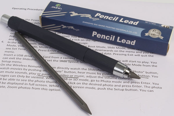 Maries Mechanical Pencil With Clutch Mechanism For 2B, 4B, 6B, 8B Leads + 6 Lead Refills (4B/5.6Mm)