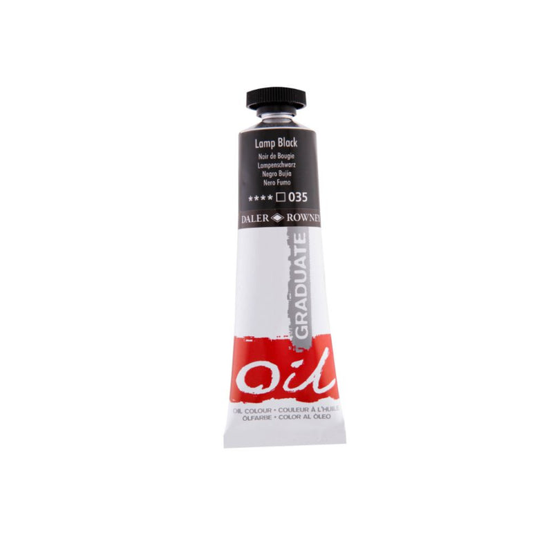 Daler-Rowney Graduate Oil Colour Paint Metal Tube (38ml, Lamp Black-035), Pack of 1