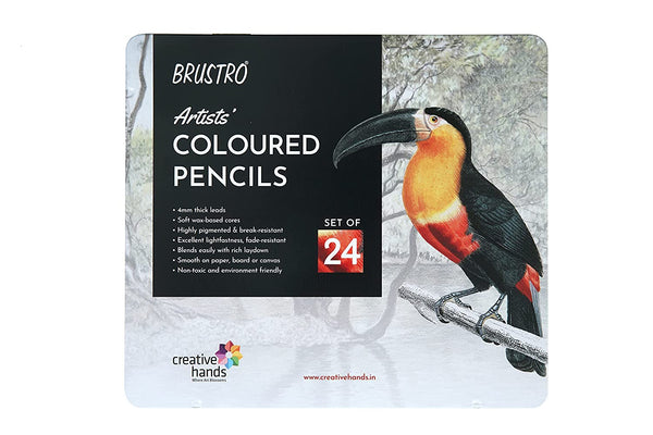 Brustro Artists' Coloured Pencil Set of 24 (in Elegant tin Box)