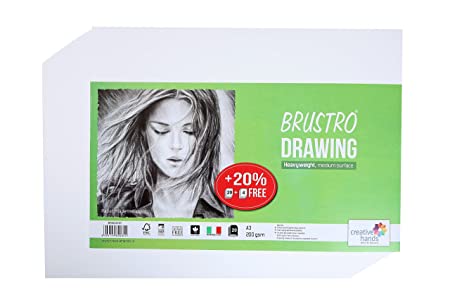 Brustro Drawing Papers 200 GSM A3, Pack of 20 + 4 Free Sheets